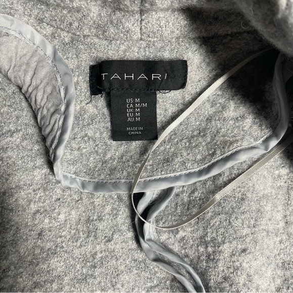 Tahari Women’s Gray M Wool Viscose Blend Open Front Cardigan Vest in EUC - Picture 9 of 12